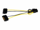 StarTech SATA 15-pin - PCIe 8-pin, 0,15 m, žlutá (SATPCIE...