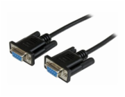 StarTech 1m Black DB9 RS232 Serial Null Modem Cable F/F - DB9 Female to Female - 9 pin RS232 Null Modem Cable - 1 meter, Black - Null modem kabel - DB-9 (F) do DB-9 (F) - 1 m - lisovaný, křídlové šrou