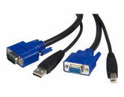 StarTech 2-in-1 USB KVM Cable - Keyboard / video / mouse / USB cable - HD-15 (VGA), USB Type B (M) to USB, HD-15 (VGA) - 6 ft - SVUSB2N1_6 - Kabel klávesnice / video / myš / USB - HD-15 (VGA), USB typ