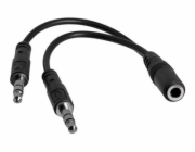 Startech 3.5mm 4 Position to 2x 3 Position 3.5mm Headset Splitter Adapter - F/M - 3.5mm headset Adapter Cable (MUYHSFMM) - Rozbočovač náhlavní soupravy - mini-phone stereo 3.5 mm s piny (male) do 4 pó