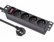 Qoltec PDU napájecí lišta pro 10" RACK | 1U | 16A | 4xfrancouzská | 1,8m