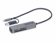 Startech USB 3.0 Multi-Media Memory Card Reader, SD/microSD/CompactFlash Card Reader, Portable USB 5Gbps Card Adapter, External USB-C Card Reader with Attached USB-A Adapter - Works with Any Operating