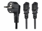 StarTech Napájecí kabel StarTech 2M SCHUKO CEE7 TO 2X C13...