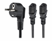 StarTech Napájecí kabel StarTech 2M SCHUKO CEE7 TO 2X C13 CORD/.