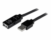 StarTech.com 20m USB 2.0 Active Extension Cable - M/F - USB extension cable - USB (M) to USB (F) - USB 2.0 - 66 ft - active - black - USB2AAEXT20M - Prodlužovací šňůra USB - USB (M) do USB (F) - USB 2