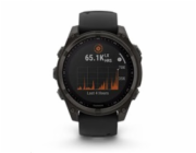 Garmin - fenix 8 Solar Sapphire - 47 mm - Carbon Gray DLC Titanium with Black | Pebble Gray Silicone Band, EU