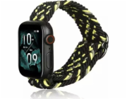 Textilní řemínek k chytrým hodinkám Beline pro Apple Watch 42/44/45/49 mm černá a limetkově černá/limetka