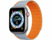 DUXDUCIS Dux Ducis Strap (LD verze) Apple Watch 4/5/6/7/SE/8 40/41mm šedo-oranžový magnetický řemínek