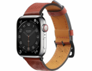 Hurtel Strap Kožený kožený řemínek Apple Watch SE, 8, 7, 6, 5, 4, 3, 2, 1 (41, 40, 38 mm) páskový náramek červený