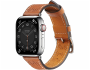 Hurtel Strap Kožený kožený řemínek Apple Watch SE, 8, 7, 6, 5, 4, 3, 2, 1 (41, 40, 38 mm) páskový náramek hnědý