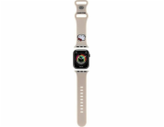 Hello Kitty Řemínek Hello Kitty HKAWMSCHBLE pro Apple Watch 38/40/41mm béžový/béžový silikonový řemínek s hlavou koťátka