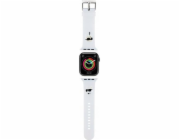 Karl Lagerfeld Řemínek Karl Lagerfeld KLAWMSLKCNH Apple Watch 38/40/41 mm bílý/bílý řemínek 3D Gumové hlavy Karl&Choupette