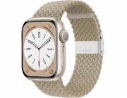 Crong Crong Wave Band - Pletený řemínek pro Apple Watch 38/40/41 mm (kamenně béžový)