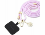 Guess  GUOUCNMG4EU Univerzální CBDY řemínek na šňůrku Lila/Lila Nylon 4G kovový přívěsek