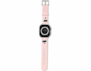 Karl Lagerfeld Řemínek Karl Lagerfeld KLAWMSLKCNP pro Apple Watch 4/5/6/7/SE/8/9 40/41mm řemínek 3D gumové hlavy Karl&Choupette růžová/růžová