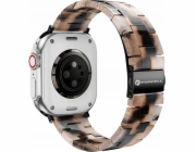 ForCell Řemínek FORCELL F-DESIGN FA04 z mramorové pryskyřice pro APPLE Watch 42 / 44 / 45 / 49 mm hnědý