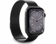 Magnetický pásek Puro Puro Milanese – řemínek z nerezové oceli pro Apple Watch 42/44/45/49 mm (černý)