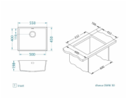 UMYVADLO OMNI 30 G81 S BETONOVÝM SIFONEM