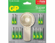 GP Baterie SUPER 12AA+12AAA a ventilátor