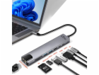 MEDIA-TECH USB HUB 8 IN 1 GIGA LAN HUB MT5046