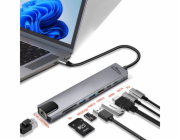 MEDIA-TECH USB HUB 8 IN 1 GIGA LAN HUB MT5046
