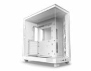 NZXT skříň H6 Flow dvoukomorová / MidT / 3x120mm fan / 2xUSB 3.2 / USB-C / prosklená bočnice i čelo / bílá