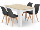 Leobert Sada obdélníkového stolu 120x80 dub sonoma + 4 če...