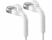 Extralink Patchcord cat.6a U/FTP 1Gbps měděný kroucený pár, síťový kabel, ohnutý konec 2m bílý