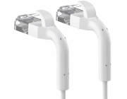 Extralink Patchcord cat.6 U/FTP 1Gbps měděný síťový kabel s kroucenou dvojlinkou, ohnutý konec 1m bílý