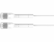 Extralink Patchcord cat.6a U/FTP 1Gbps měděný kroucený pár, síťový kabel, ohnutý konec 1m bílý