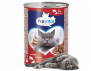 PREVITAL Beef with liver in gravy - mokré krmivo pro kočky - 2x415g