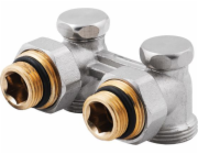 Perfexim Dvojitý kulový radiátorový ventil, rohový uzavírací ventil, 1/2 GW (20-035-0000-000)