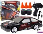 LeanToys Sportovní auto na dálkové ovládání R/C 1:24 Černá s vyměnitelnými koly