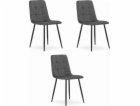Leobert Židle KARA - tmavě šedý samet x 3