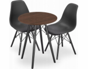 Leobert Sada kulatého stolu TODI 60 jasan + 2 černé židle OSAKA