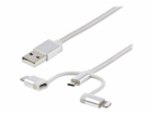 StarTech Kabel USB-A - USB-C + microUSB + Lightning, 1 m,...