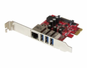 StarTech PCIe x1 řadič – 3x USB 3.0 + Ethernet (PEXUSB3S3GE)