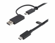 StarTech Kabel USB-A + USB-C - USB-C 1m černý (USBCCADP)