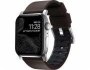 Nomad kožený řemínek pro Apple Watch 44-49mm - Active Pro Brown/Silver Hardware