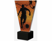 Victoria Sport Viktoria Sport Monochromatická skleněná trofej na mramorovém podstavci - FOTBAL FOOTBALLER