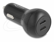 Delock - Napájecí adaptér do auta - 40 Watt - 3 A - PD 3.0 - 2 výstupní konektory (USB-C) - cerná