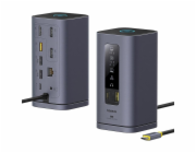 Dokovací stanice 11v1 Baseus Spacemate 100W 2xUSB-C, 4xUSB, 3xHDMI, 1xRJ45, 3,5mm jack šedá