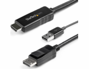 StarTech.com 2m (6ft) HDMI to DisplayPort Cable 4K 30Hz, Active HDMI 1.4 to DP 1.2 Adapter Converter Cable with Audio, USB Powered, Mac & Windows, HDMI Laptop to DP Monitor, Male/Male - Built-In USB C