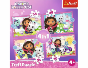 Trefl 4v1 Puzzle Gabiina dobrodružství Gabiin kočičí domeček