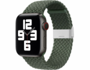 Látkový řemínek Hurtel pro hodinky 6 / 5 / 4 / 3 / 2 (44 mm / 42 mm) Náramek z pletené textilie na hodinky Zelený
