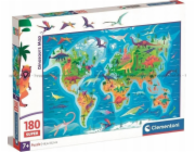 Clementoni Puzzle 180 dílků Mapa dinosaurů