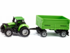 Siku Traktor Deutz-Fahr s dvounápravovým přívěsem Fortuna