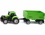 Siku Traktor Deutz-Fahr s dvounápravovým přívěsem Fortuna