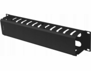 Lanberg 19palcový 2U organizér kabelů s krytkou typu A, černý