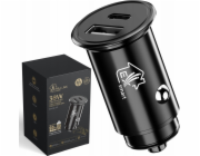 Extralink Autonabíječka Smart Life 38W, 1x USB-C, 1x USB-A černá